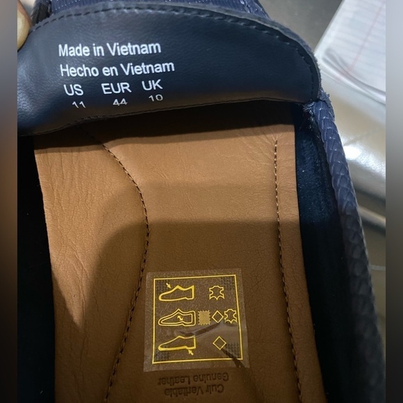 ALDO Davinch Lizard Embossed Loafer Driving Shoe Navy Blue Size 11…Normcore - Picture 10 of 16